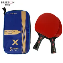 Huieson 2 шт. обновленная 5 звезд углеродная ракетка для настольного тенниса набор с сумкой для настольного тенниса легкая мощная ракетка для пинг-понга
