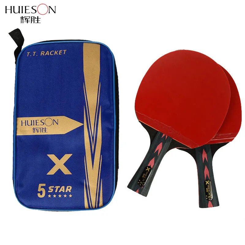 Huieson 2 шт. обновлен 5 звезд углерода Настольный комплект теннисных ракеток с Настольный Теннис Сумка Легкий Мощный ракетка для пинг-понга Bat