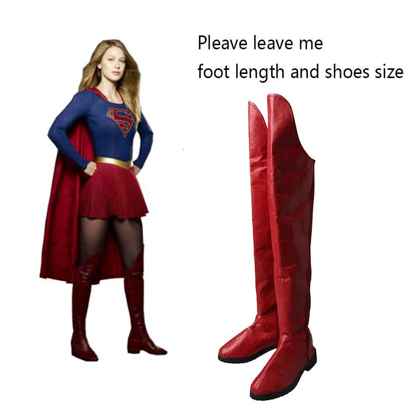 

Supergirl Cosplay Boots Kara Zor-El Danvers Boots Red Shoes Superhero Halloween Carnival Cosplay Costume Accessories Props Adult