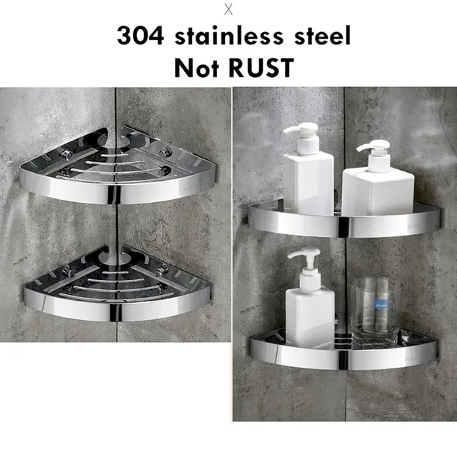 Bathroom Shower Corner Shelf SUS 304 Stainless Steel Shower Caddy