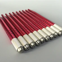 10 ШТ. Руководство Ручка Microblading Перманентный Макияж Бровей Pen Машина Татуировки Питания Красный Цвета