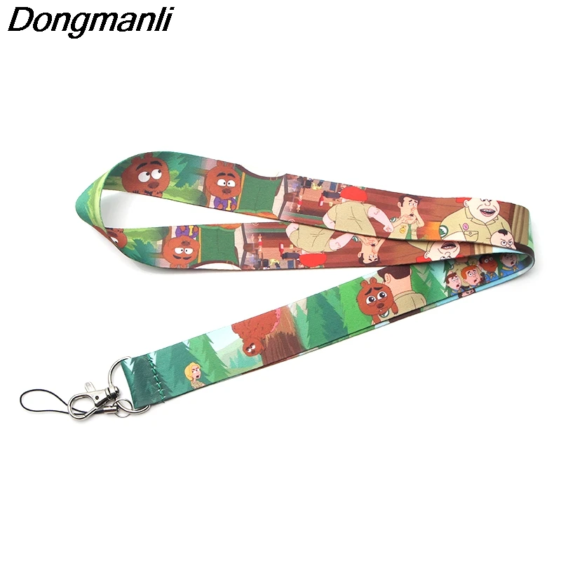 

P3669 Dongmanli Anime Brickleberry Keychain Lanyards Id Badge Holder ID Card Pass Gym Mobile Phone USB Badge Holder Key Strap