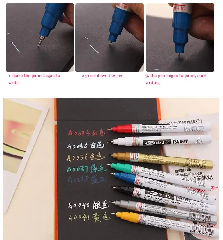 Sipa Oil Based 0.7mm Neelde Pens Extra Fine Point Paint Marker