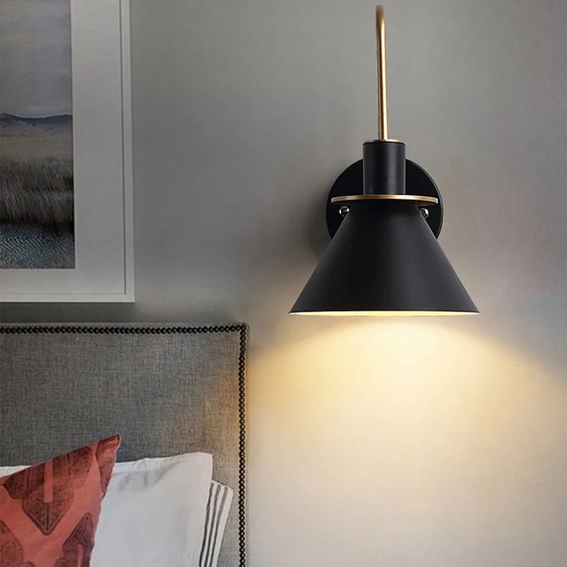 Post Modern Wall Lights Sconce Creative Iron Horn LED Nordic Simple Modern Wall Light For Bedside Wall Lamp Home Indoor Lighting Fixture E27 E26 (15)