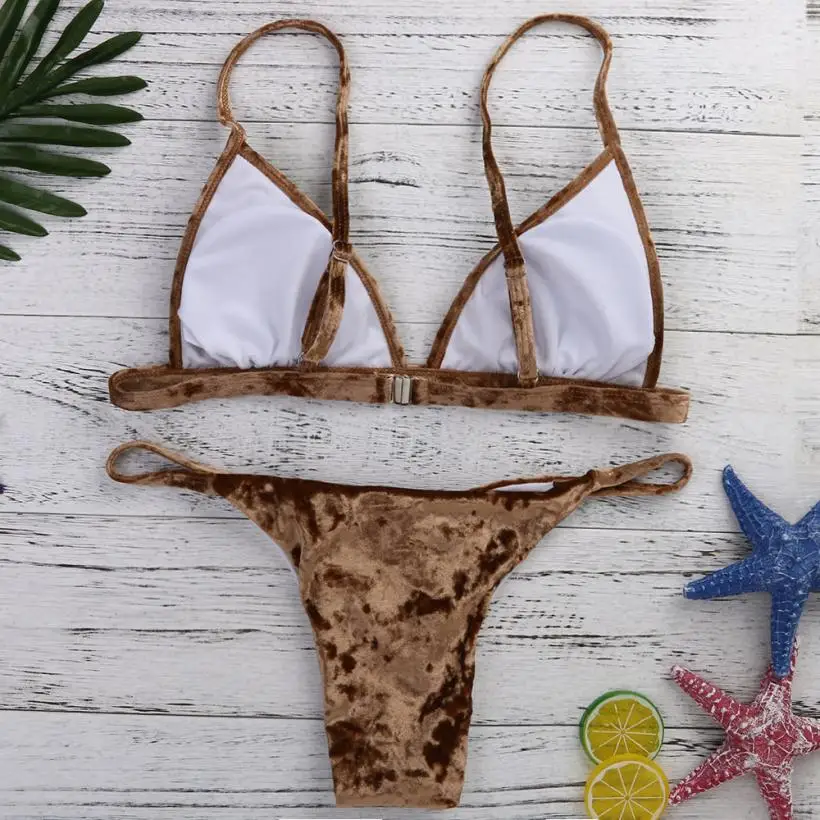 Brazilian Womens Velvet Bikini Set Sexu Low Waist Swimming Costumes Swimsuit Push Up Swimwear Maillot De Bain Bandeau Biquini In Bikinis Set From Sports Brazilian Womens Velvet Bikini Set Sexu Low Waist Swimming Costumes Swimsuit Push Up Swimwear Maillot De Bain Bandeau Biquini In Bikinis Set From Sports