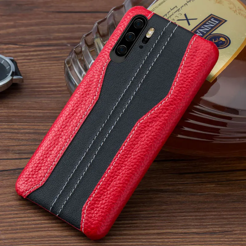 Из натуральной кожи чехол для телефона huawei p20 p30 противоударные крышки pro coque