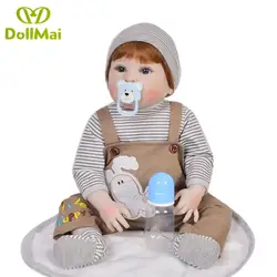 DollMai bebes Reborn куклы реалистичные детские мягкие силиконовые полное виниловое покрытие Boneca menino кукла для девочек на день рождения игрушки