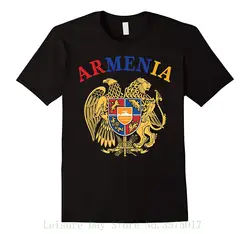 Armenia Flag Coat Of Arms трикотажная футболка с круглым вырезом модная повседневная Высококачественная Футболка с принтом