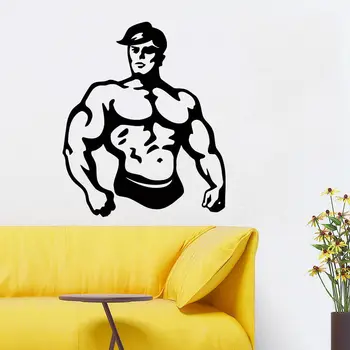 

Wall Decals Man Fitness Sport Bodybuilder Vinyl Sticker Murals Gym Decor