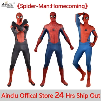 

Ainclu 24 Hrs Shipping Out Spiderman Costume Spiderman Homecoming Cosplay Costume Tom Holland Iron Spider Boys Suit CH