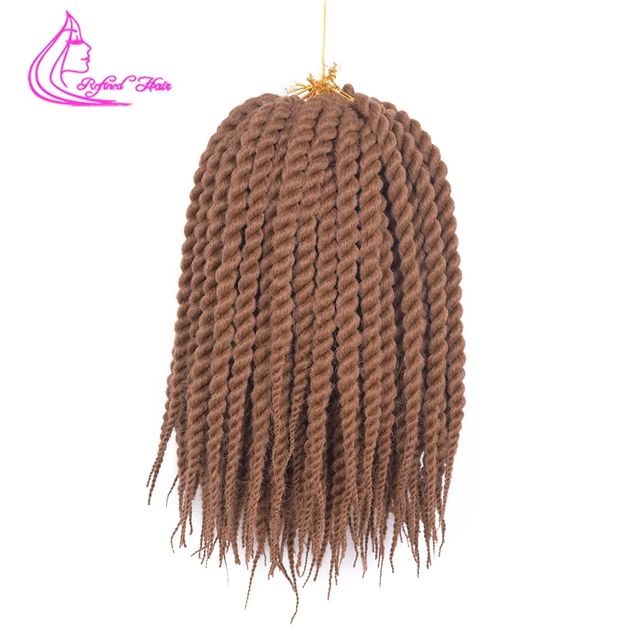Изысканный волос 12 18 дюймов 1,2 см Диаметр Сенегальские накрученные волосы вязанные пряди Омбре канекалон синтетических плетение волос 12