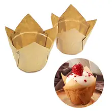 100 шт. Температура сопротивление Бумажные Формочки Для Кекса Торт формочка, Инструменты для декорирования тюльпан Кондитерская бумага для маффинов торта Формы для выпечки кексов чехол