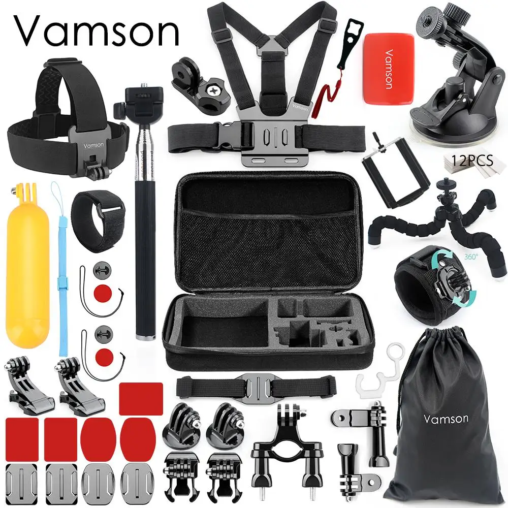 

Vamson for Gopro Accessories 39 in 1 Kit 3 way Monopod For Xiaomi for yi For Gopro Hero 5 4 3 for SJ4000 for EKEN H9R VS59A