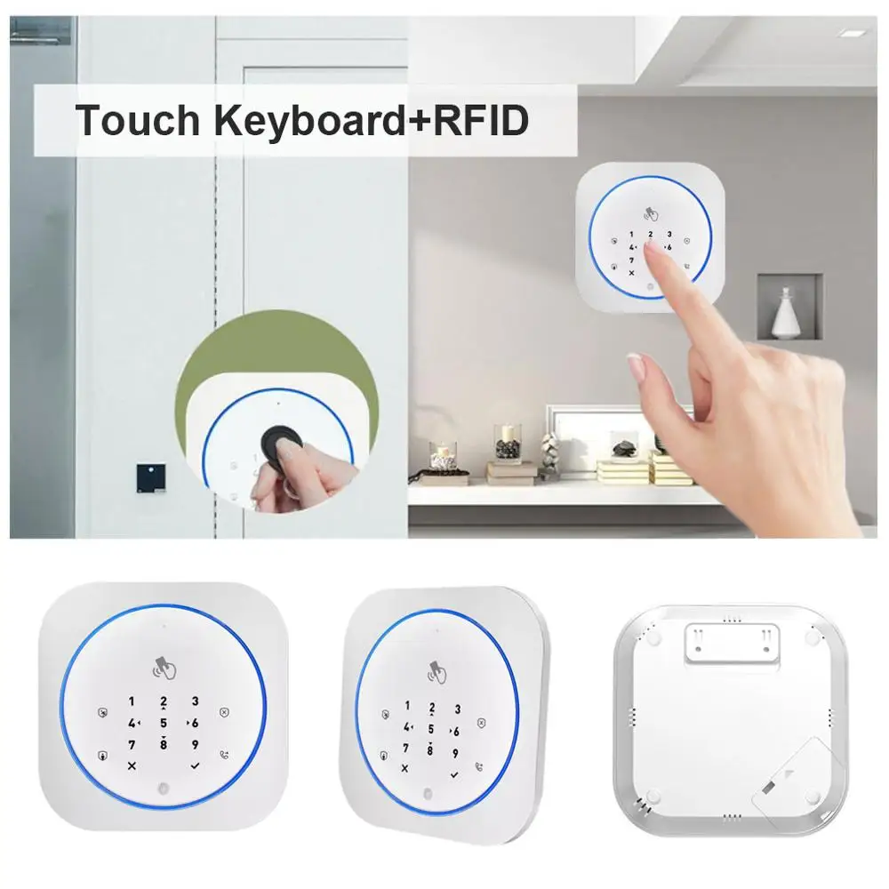 PS10 Беспроводная SIM GSM домашняя RFID защита от взлома сенсорная клавиатура GSM сенсорная аварийная система комплект телефон с автодозвоном сигнализация