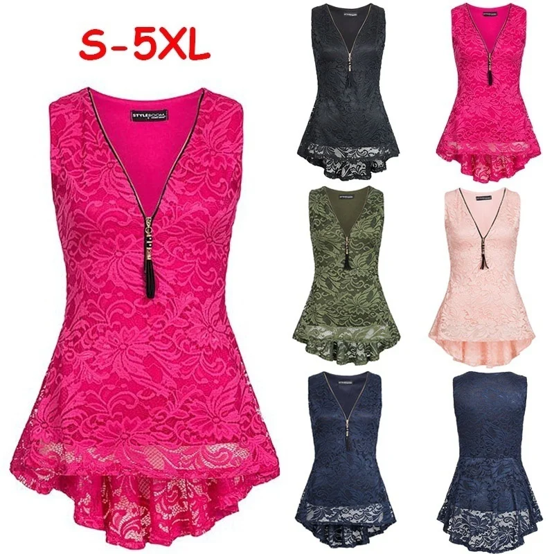 

ZOGAA 2019 Summer new Lace Tank Top Women Sleeveless Slim Casual Vest Tops V Neck Shirt White Female Summer Tees sexy top