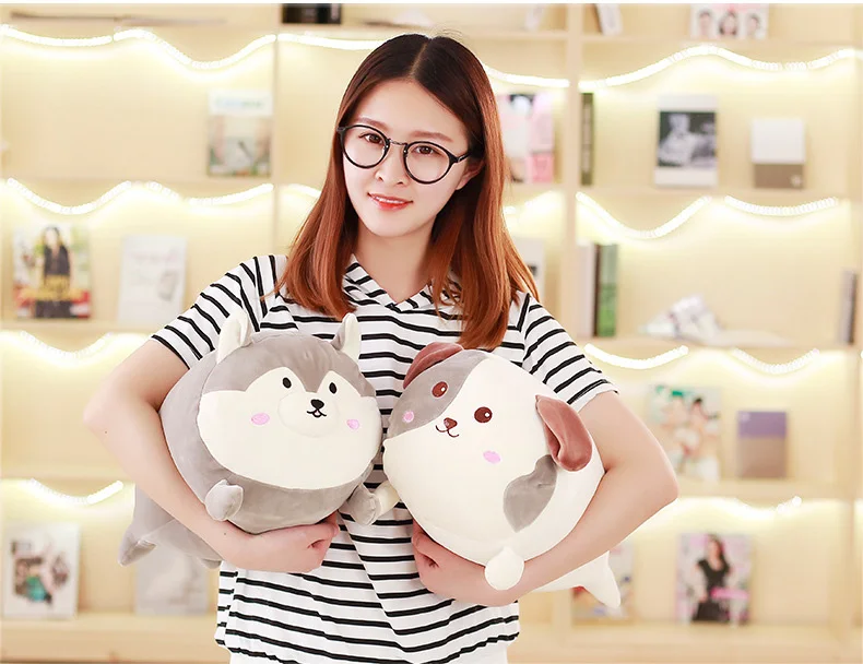 1pcs 4060cm Super Cute Dog Plush Toy Lovely Soft Stuffed Animal Fat Husky Dog Pillow Toys for Children Birthday Christmas Gift (3)
