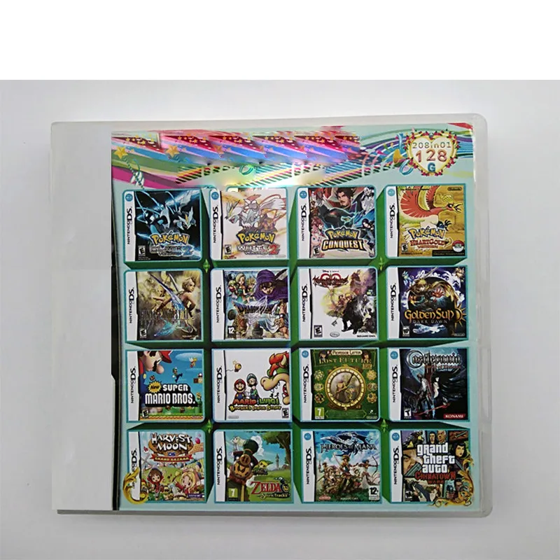 

208 In 1 Ds Multicart Video Game Cartridge Card for DS 3DS Game Compilations Console Super Combo Multi Cart Jeux Cartridge