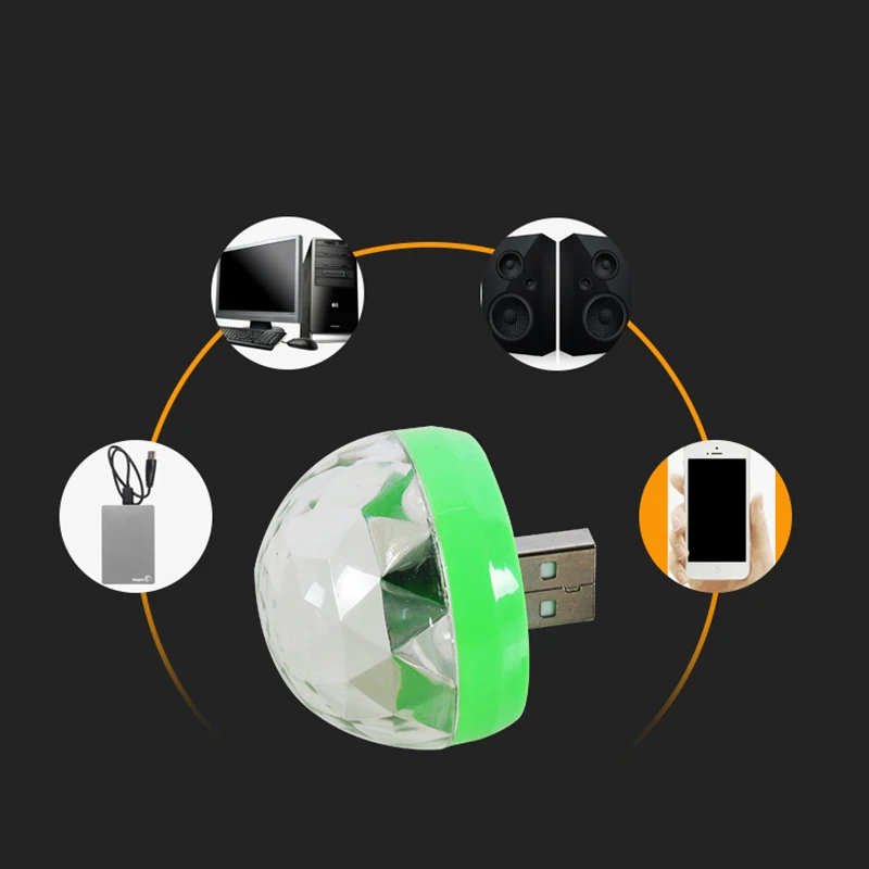Z90Litwod Мобильный USB сценический мини-светодиод хрустальный магический шар маленький волшебный шар огни красочный поворотный шар dj Световой/звуковой контроль