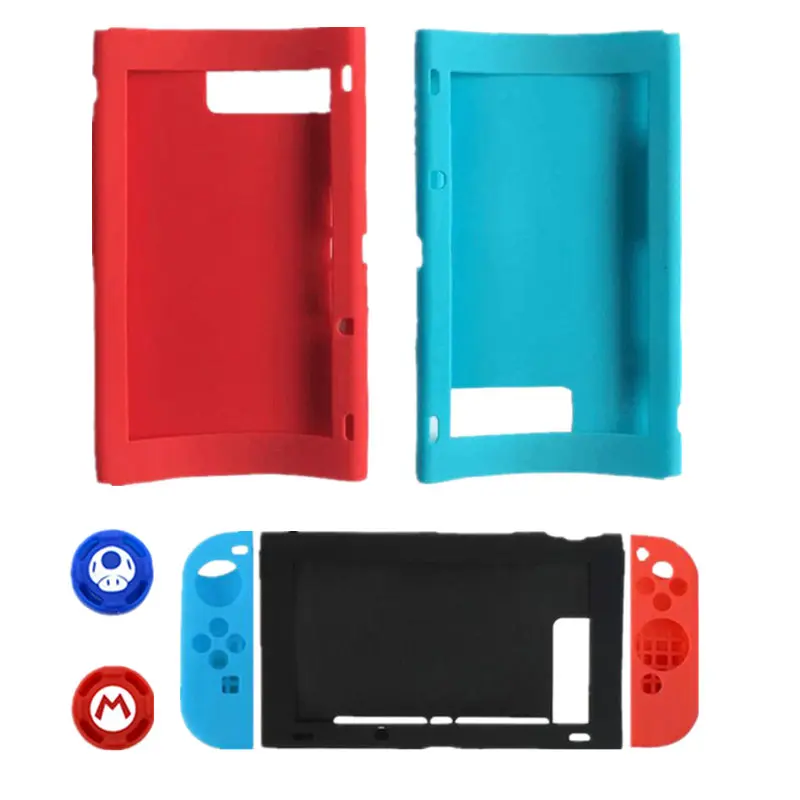 

Silicone Case for Nintend Switch NS Console Protective Skin Cover with Thumb Stick Grip Joystick Caps for JoyCon Controller Game
