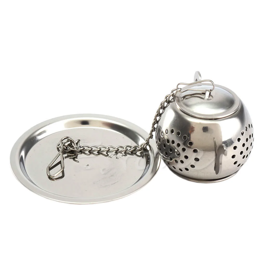 

Stainless Steel Loose Teapot Tea Leaf Infuser Tray Spice Strainer Herbal Filter