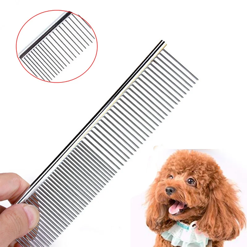 Pet Dog Cat Stainless Steel Comb Long Hair Shedding Clean Beauty Flea