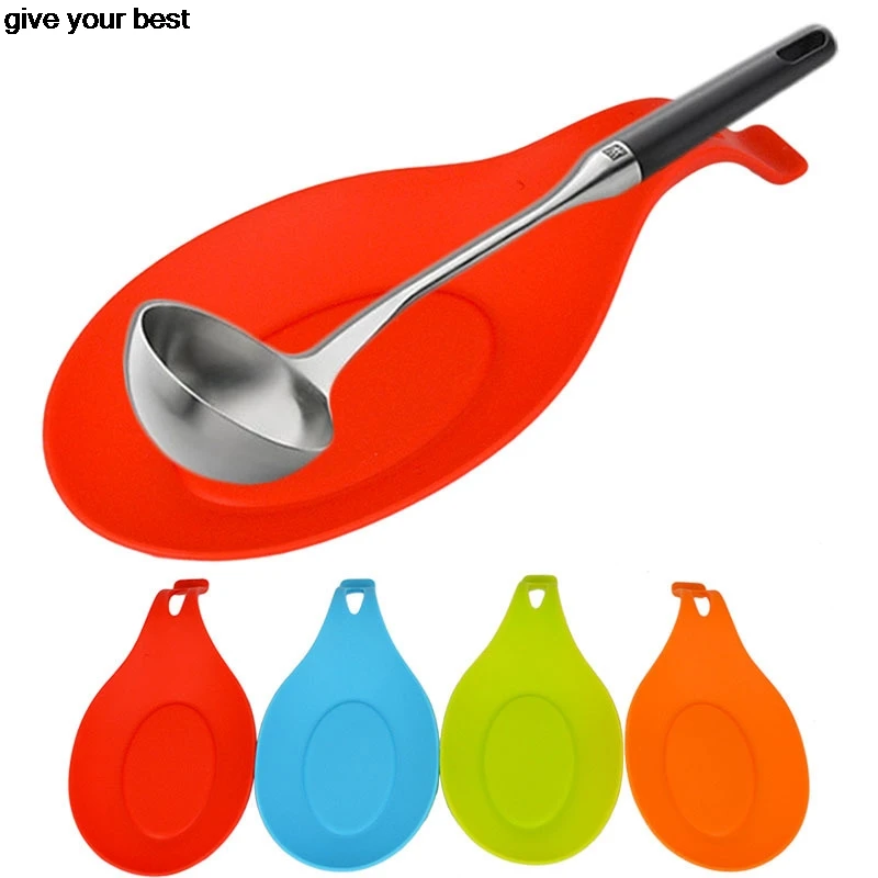 hot sale Kitchen Tool Silicone Spoon Insulation Mat Heat Resistant Placemat Tray Pad Drink Glass Coaster | Дом и сад