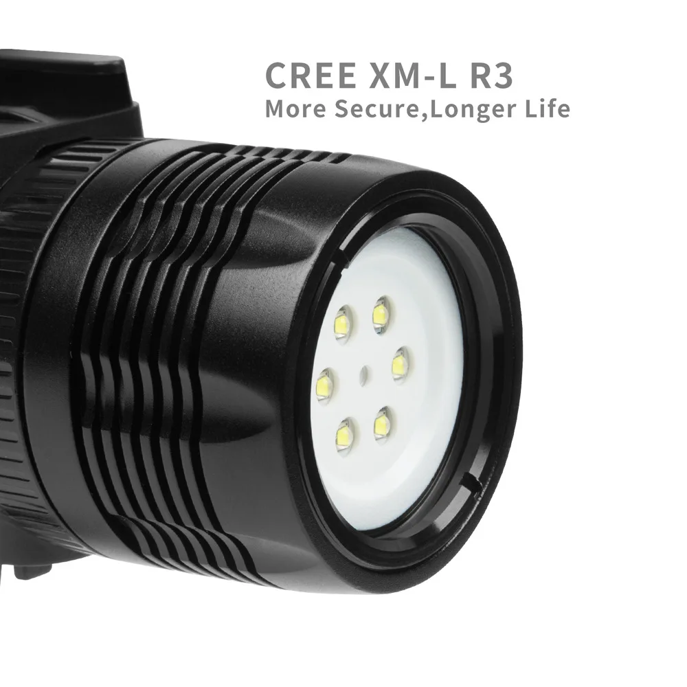  1000LM Underwater Diving Flashlight Torch Light For GoPro Hero 7 6 5 xiaomi mija 4 k sjcam Action V