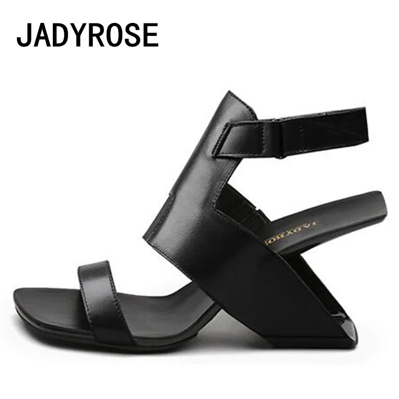 

women black genuine leather sandalias gladiator fashion zapatos mujer ankle strap formal wedding shoes woman wedge Sandalias
