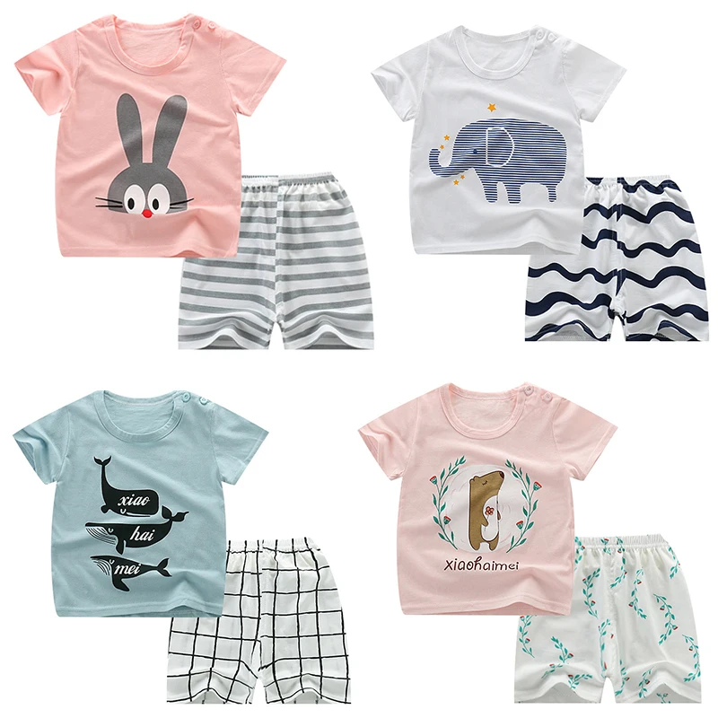 Childrens Pajamas Kids Short Sleeve Pijama Sleepwear Clothing Set 5 Years