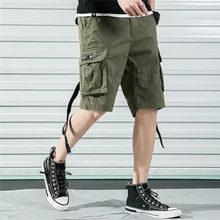 Мужские шорты, летние, новые, мужские, хит, хлопок, повседневные шорты, качественные, с эластичной резинкой на талии, модные, брендовые, мужские шорты