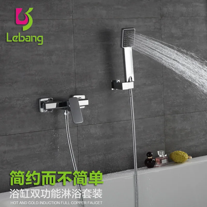 

Wei yu is a simple undertakes all copper top spray shower water saving duplex bath crock bibcock shower set
