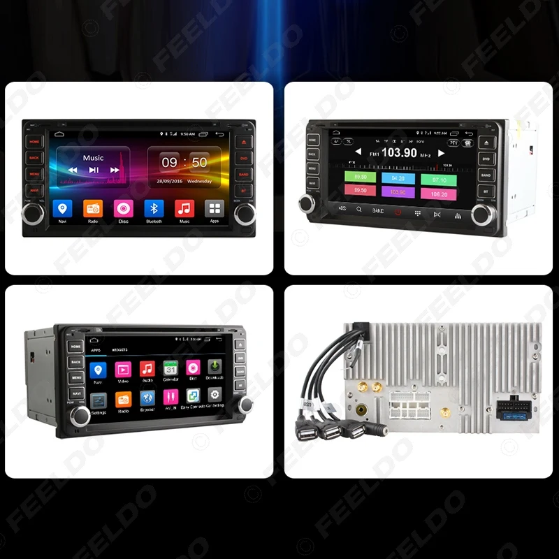 FEELDO 7 &quotAndroid 6 0 (64 бит) DDR3 2G/32G/4G LTE автомобильный DVD GPS Радио для Toyota Универсальный 2DIN