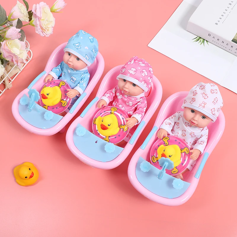 

Hot Realistic silicone reborn baby music doll soft bathing cradle box baby LOL doll play house toy for children different style