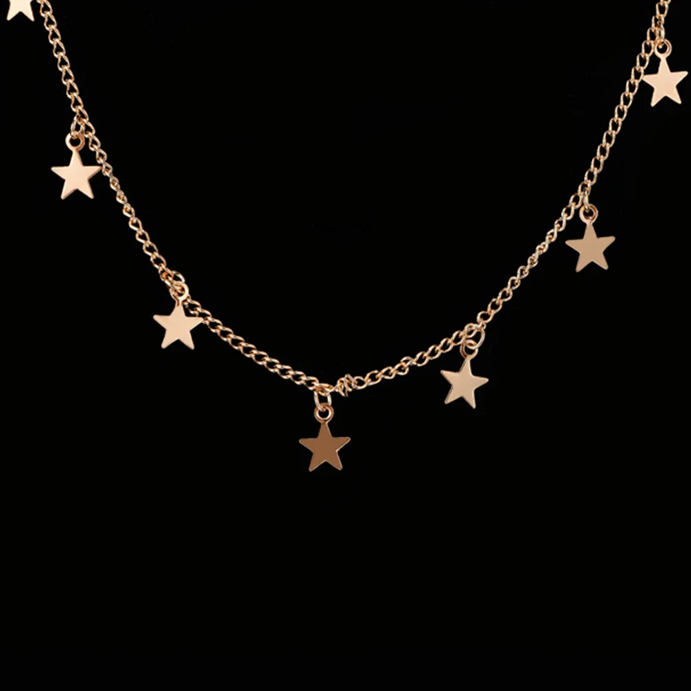 

2018 New Boho Women Chocker Gold Silver Color Chain Star Choker Necklace for Women Necklaces Pendants Collier Femme