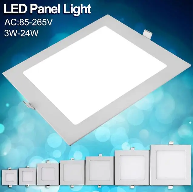 Square LED panel downlight 3W 6W 9W 12W 15W 18W 24W Ceiling Recessed Slim Ultra Thin Design Panel Light for Indoor | Освещение
