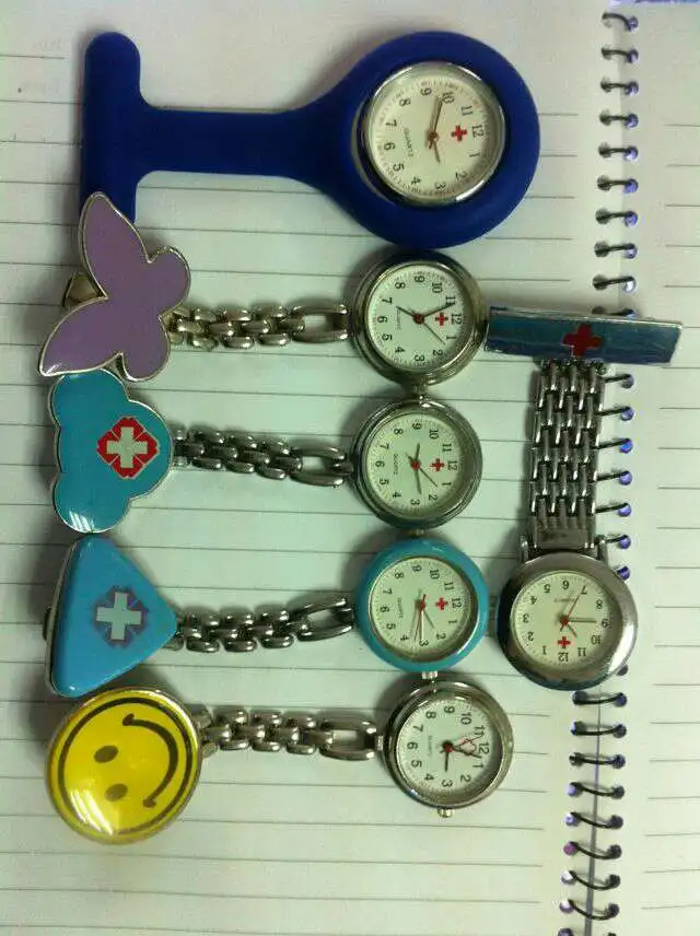 Wholesale 100pcs/lot SiliconeNurse Pocket Watches Customize FOB Watches