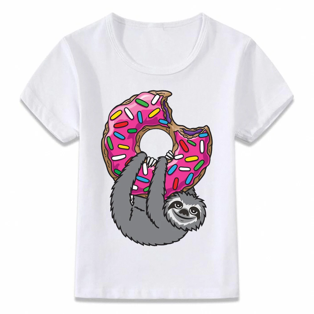 Детская одежда футболка с рисунком Ленивца для мальчиков и девочек футболка для малыша oal079 - Цвет: oal079a