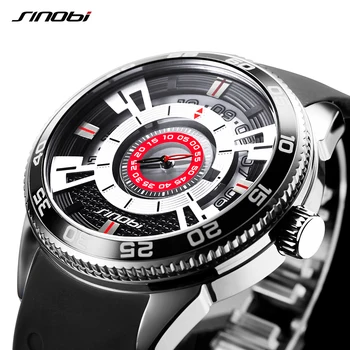 

SINOBI Creative Speed Design Black Strap Quartz Watch Mens Fashion Wrist Watches Full Stainless Steel Man Time relogio masculino