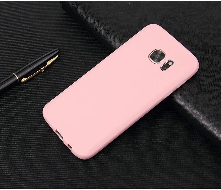 Полный конфеты чехол для samsung Galaxy S3 S4 S5 S6 S7 край S8 S9 плюс J2 J4 J6 A6 A8 J3 J5 J7 Neo металлический стержень резиновый матовый чехол - Цвет: Розовый