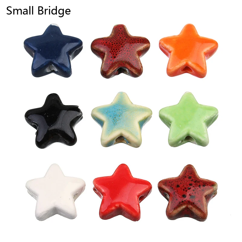 

14mm Flower Glazed Star Ceramic Beads For Jewelry Making Bracelet DIY Accessory Perles Loose Spacer Porcelain Bead Wholesale