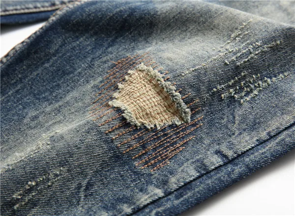 2019 Newly Designer Men Jeans Blue Color Straight Fit 100% Cotton Buttons Long Pants Top Quality Balplein Brand Ripped Jeans Men