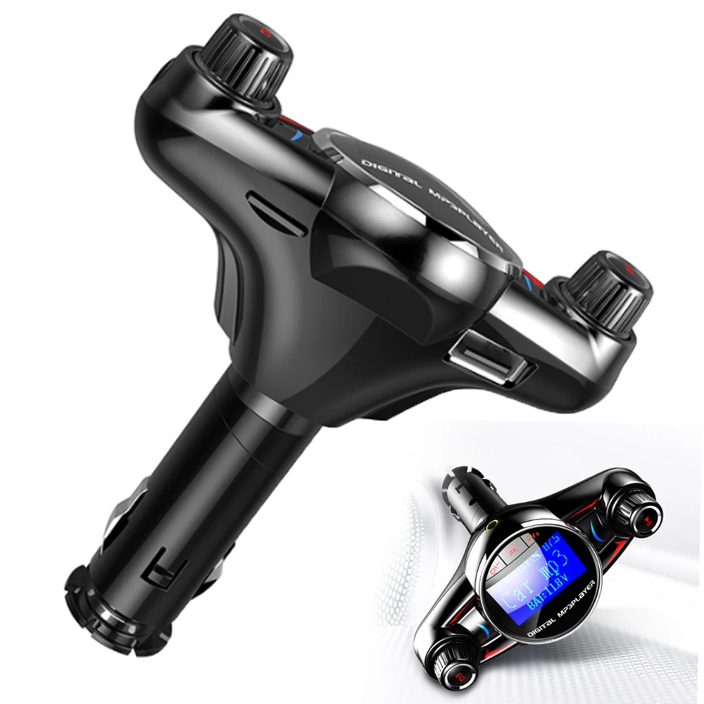 

Bluetooth Car Kit MP3 Player Wireless FM Transmitter Aux Modulator with USB Charger Support TF USB music play
