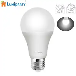 LumiParty 85-265 V E27 светодиодная Сенсорная лампа накаливания автоматический заката до рассвета Автоматическое включение/OFF Глобус светодиодный