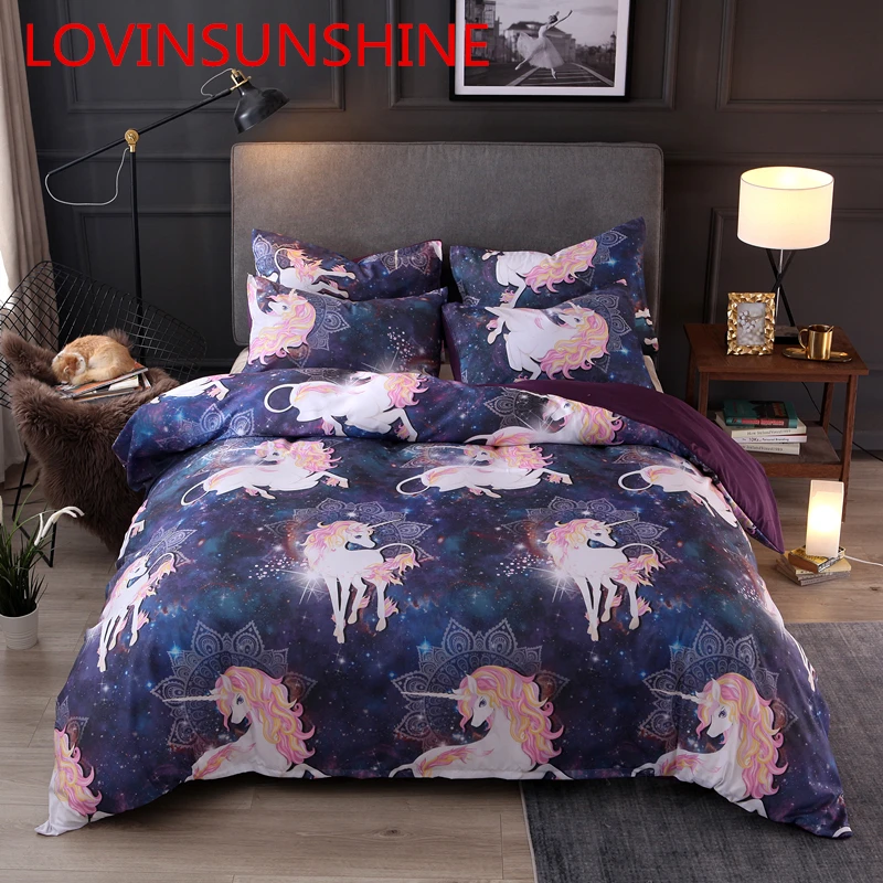 

LOVINSUNSHINE King Duvet Cover Set Quilt Cover Set King Size Unicorn Comforter Bedding Set Queen RT01#