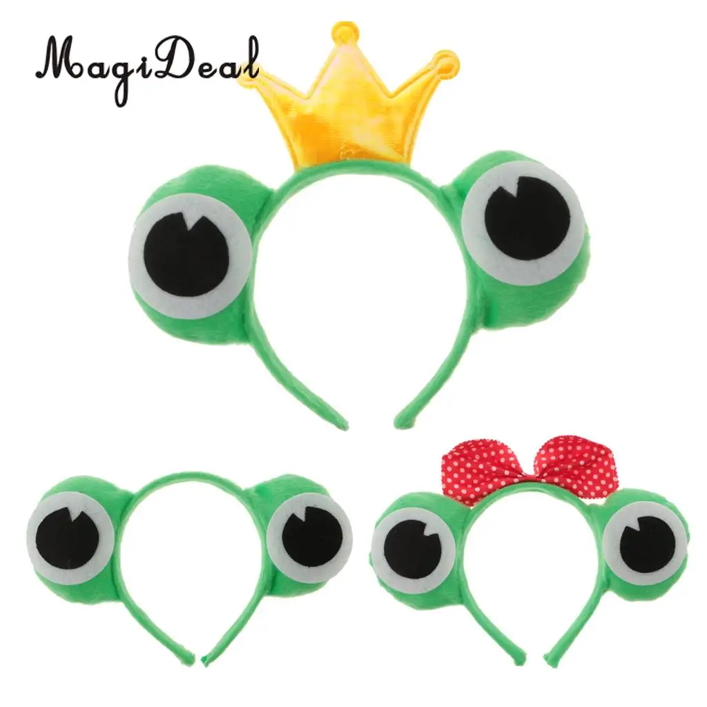 3pcs/Set Cute Frog Shape Headband Costume Animal Toad Kids Adult Fancy Dress Cosplay Party Photo Prop