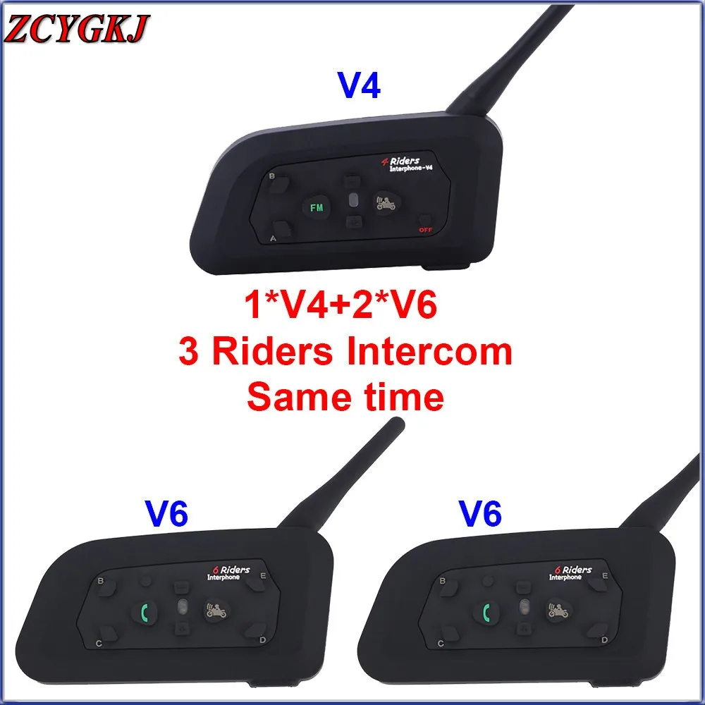 3 Riders Talking 1 V4 2 V6 BT Interphone at the same time for Judge Bike