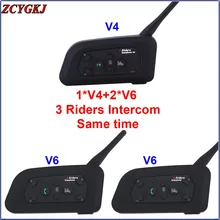 3 Riders Talking 1 V4 2 V6 BT Interphone at the same time for Judge Bike