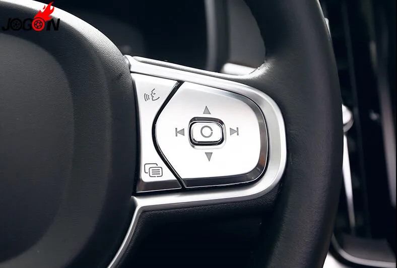 Steering Wheel Button Switch Trim Cover Sticker 6pcs/set For Volvo XC40