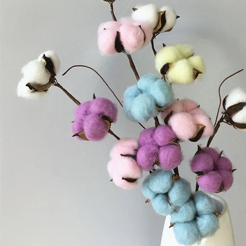 

Artificial Colorized Cotton Wreath Dry Flower Ornaments Christmas Decor Garland for Home MAL999