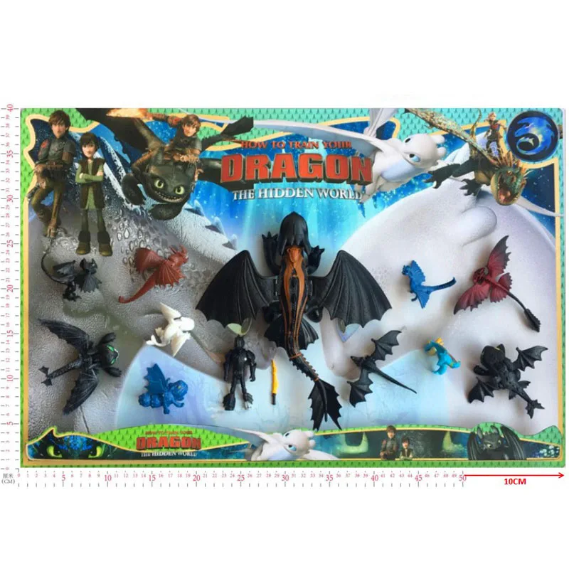 New Genuine 12pcs How to Train Your Dragon Light Fury night fury Toothless Can move PVC Collectible Kids toy Gifts